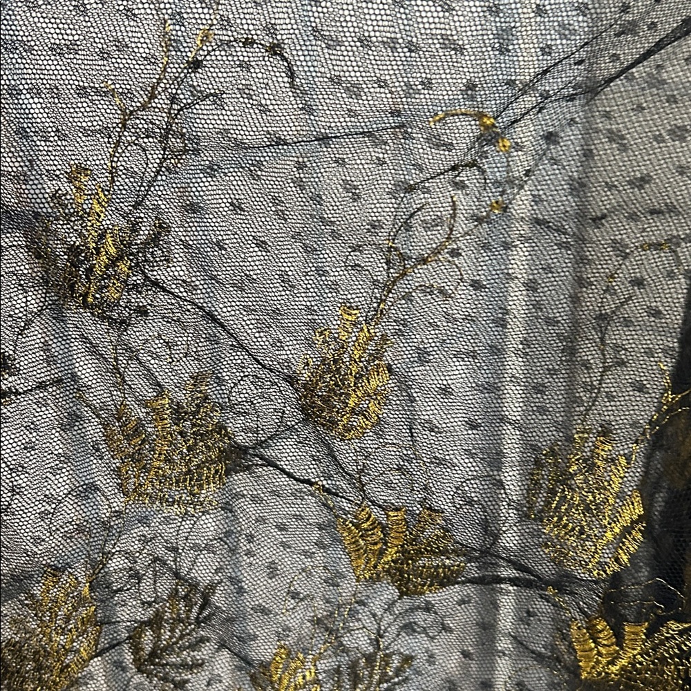Chic Black Skirt with Gold Embroidery - Picture 6 of 7